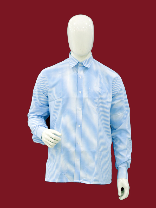S-BLUE STRIP F/S SHIRT WITH MONO FOR BOYS